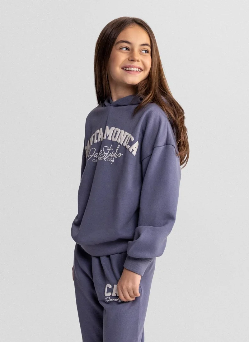 مينوتي Girls breathable blue grey tracksuit tapered jogging 3-15 years